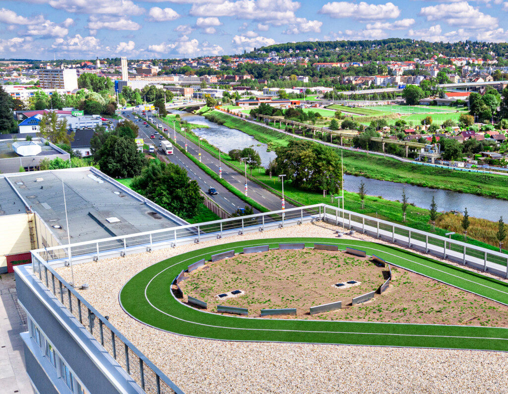 Joggonstrecke auf dem Dach